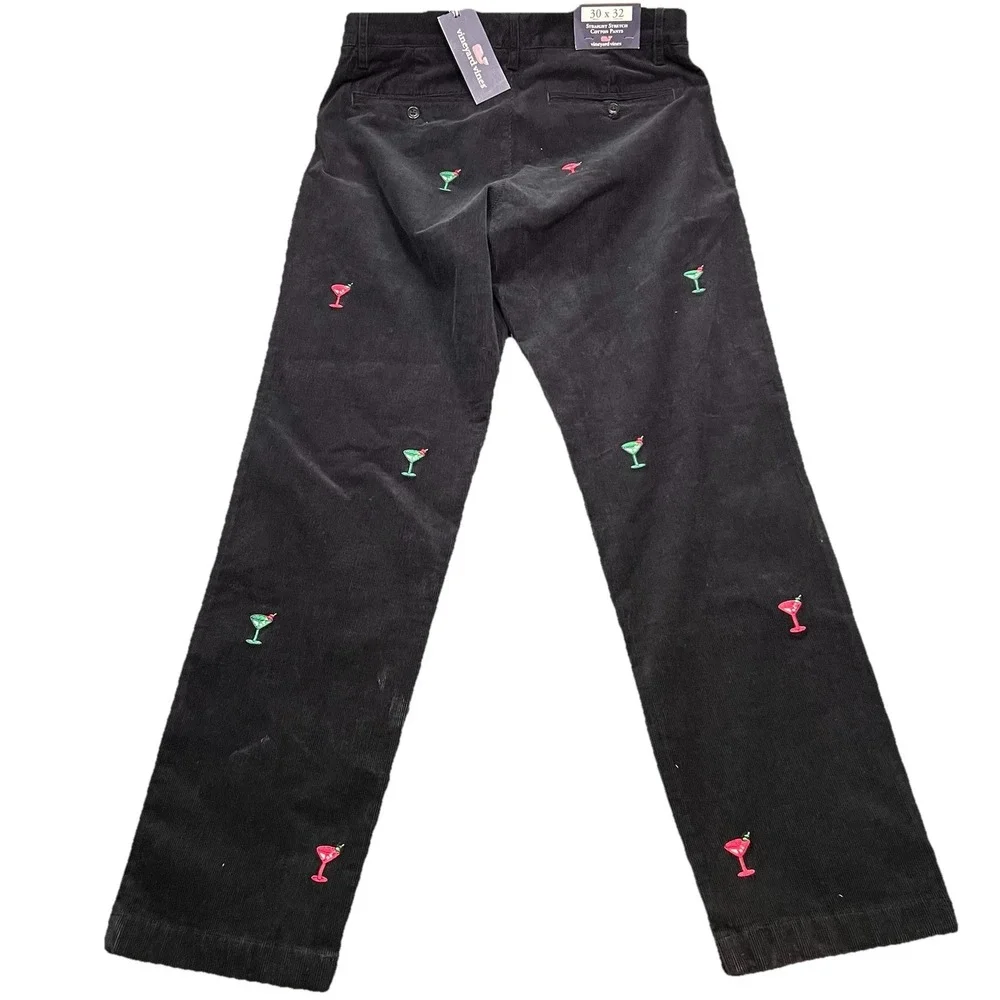 Vineyard Vines CORDUROY PANT MARTINIS JET BLACK 30X32 Straight Stretch NWT‎ $128